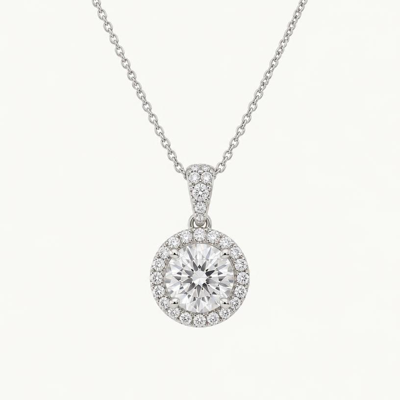 Estate Diamond Halo Pendant